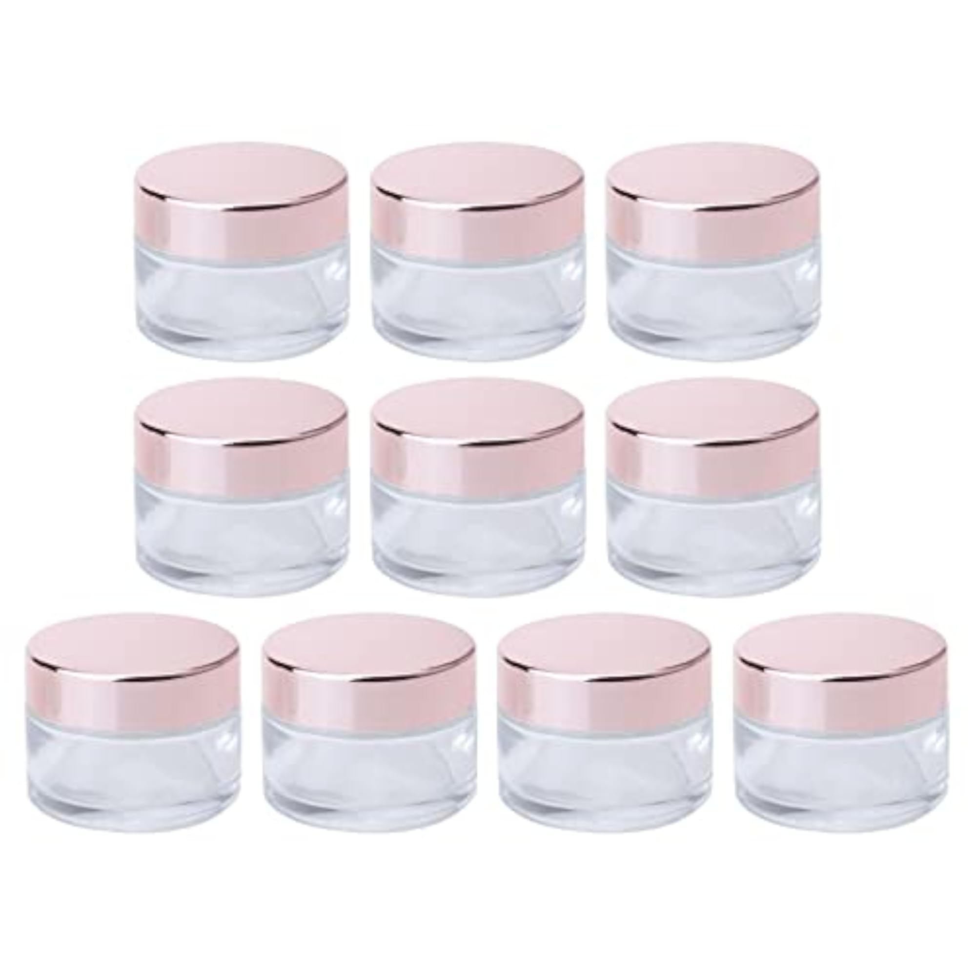 10x Empty Cosmetic Containers Glass Cream Jar for Lip Balm